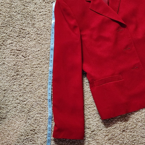 NWT Le Suit Separates Fire Red 3 Button Jacket Size 14 - Picture 10 of 16